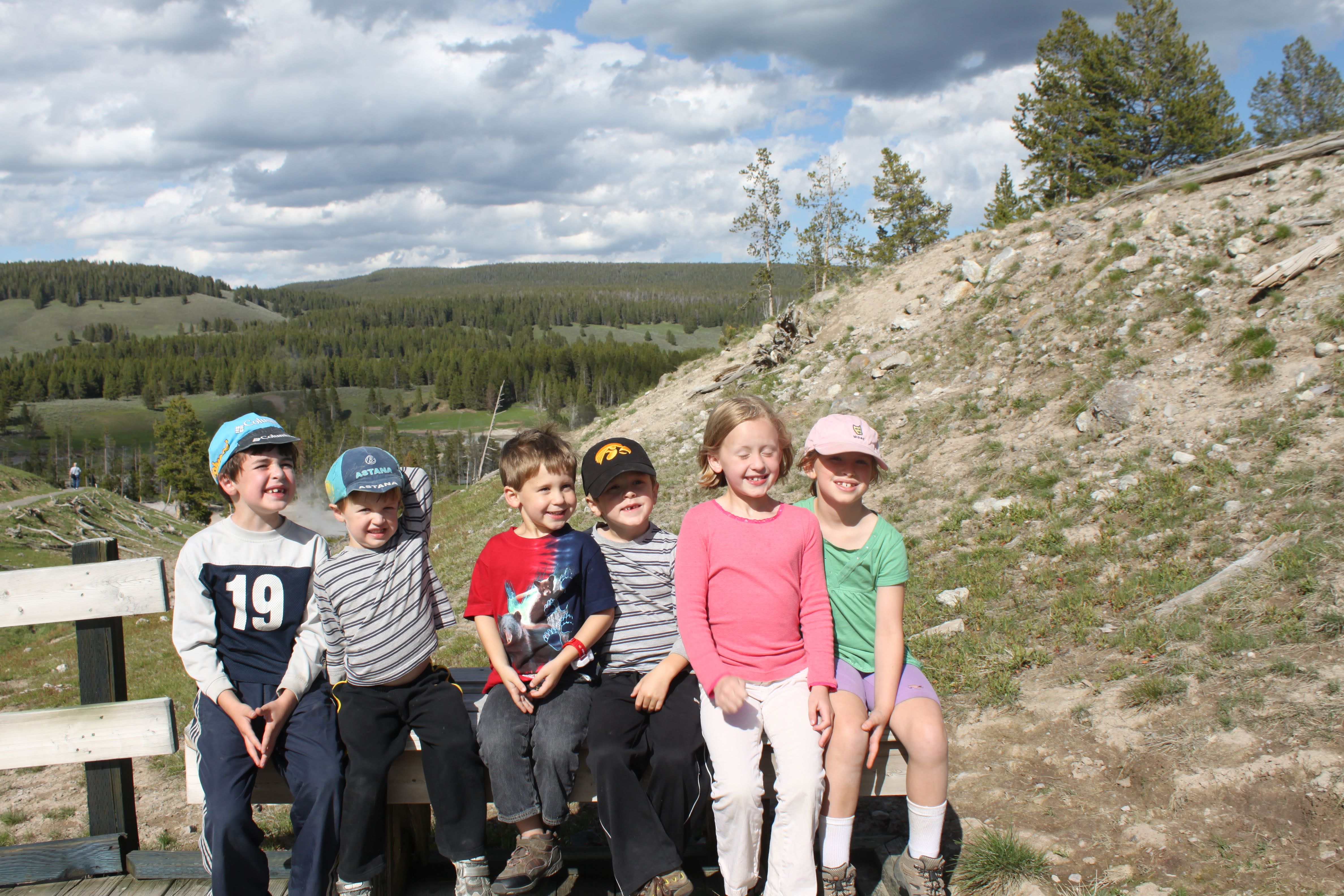 People sitting on a bench in nature
